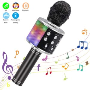 מיקרופון קריוקי מקצועי עם אורות LED!