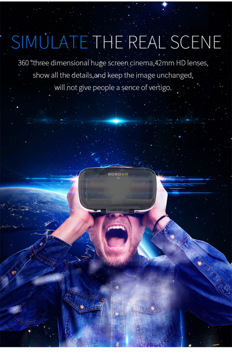 משקפי מציאות מדומה BOBOVR משולבות אוזניות ושלט בלוטות