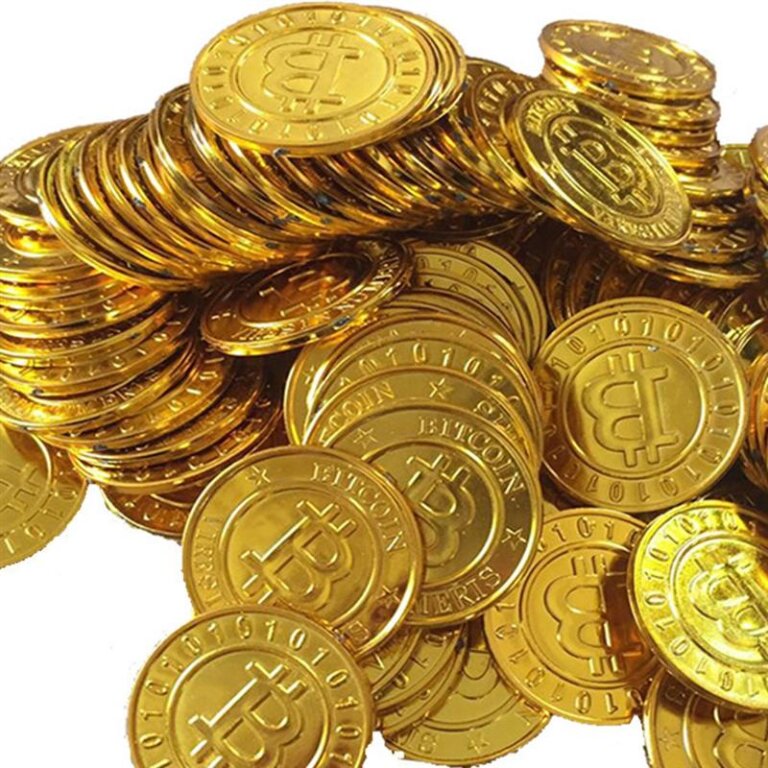 מטבעות ביטקוין מפלסטיק 100 יח’