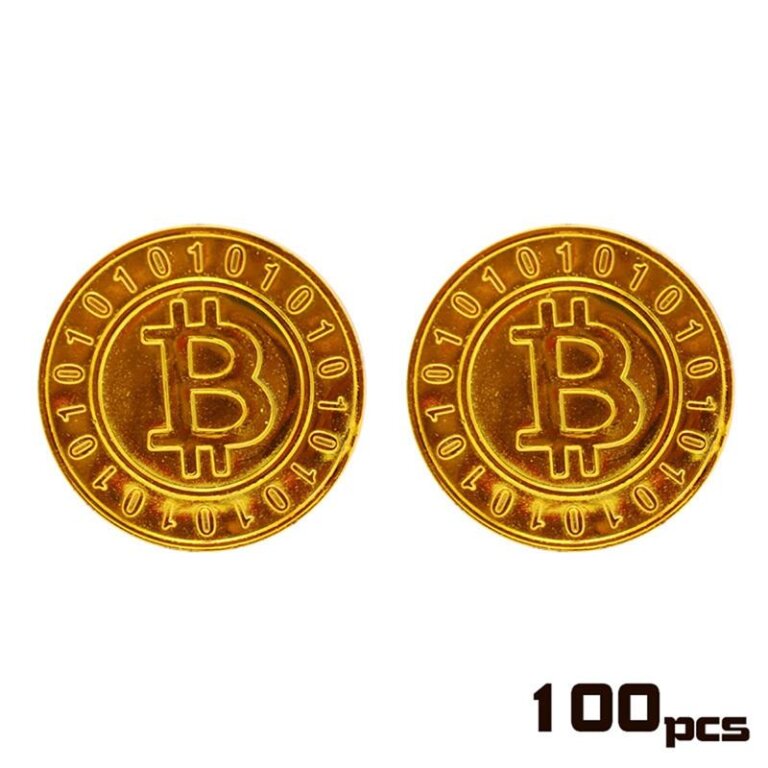 מטבעות ביטקוין מפלסטיק 100 יח’