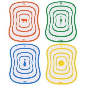 סט קרשי חיתוך צבעוניים להפרדת סוגי מאכל – 4 יח’