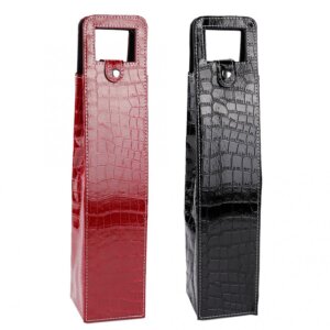 תיק לנשיאת בקבוקי יין דמוי עור