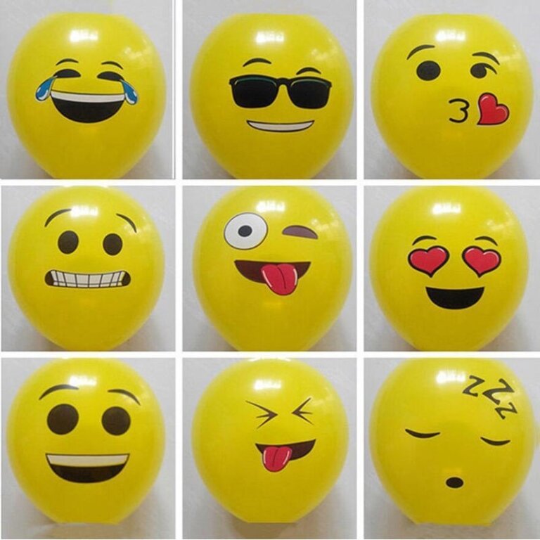 10 בלונים סמיילי ואימוג’י