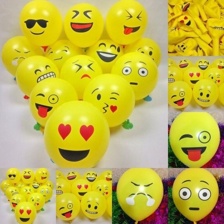 10 בלונים סמיילי ואימוג’י