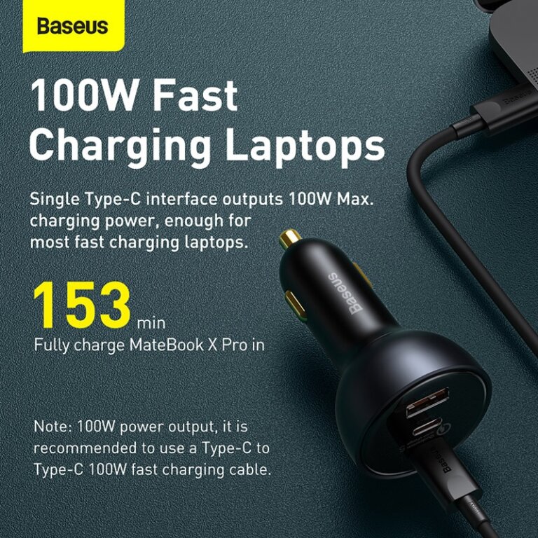 מטען מהיר במיוחד לרכב מבית Baseus בהספק 160W