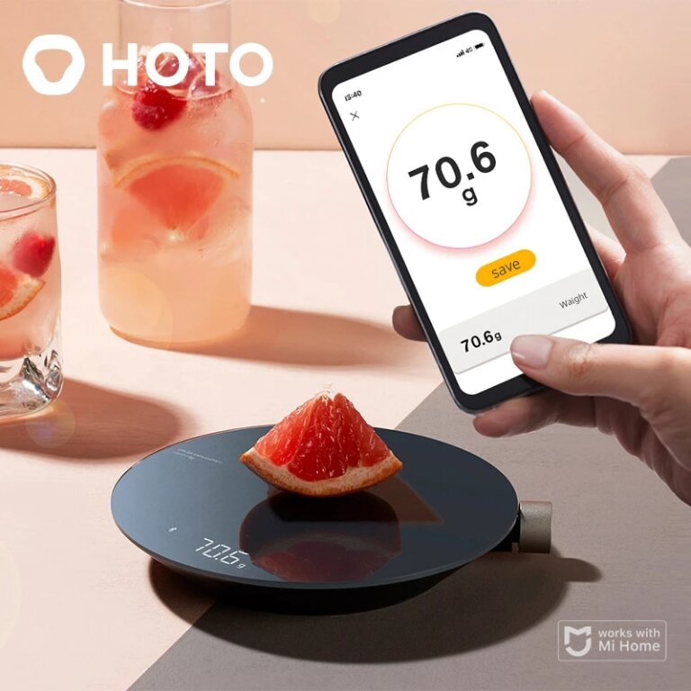 משקל מזון חכם למטבח מבית HOTO – עם אפליקציה לטלפון הנייד!