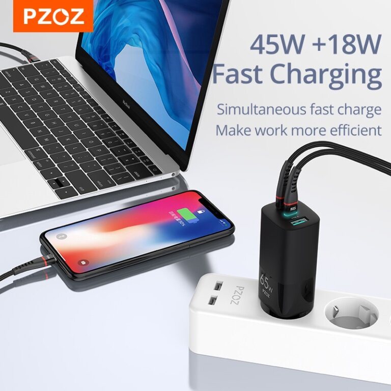 מטען סופר מהיר 65W בטכנולוגיית GaN + Sic מבית PZOZ