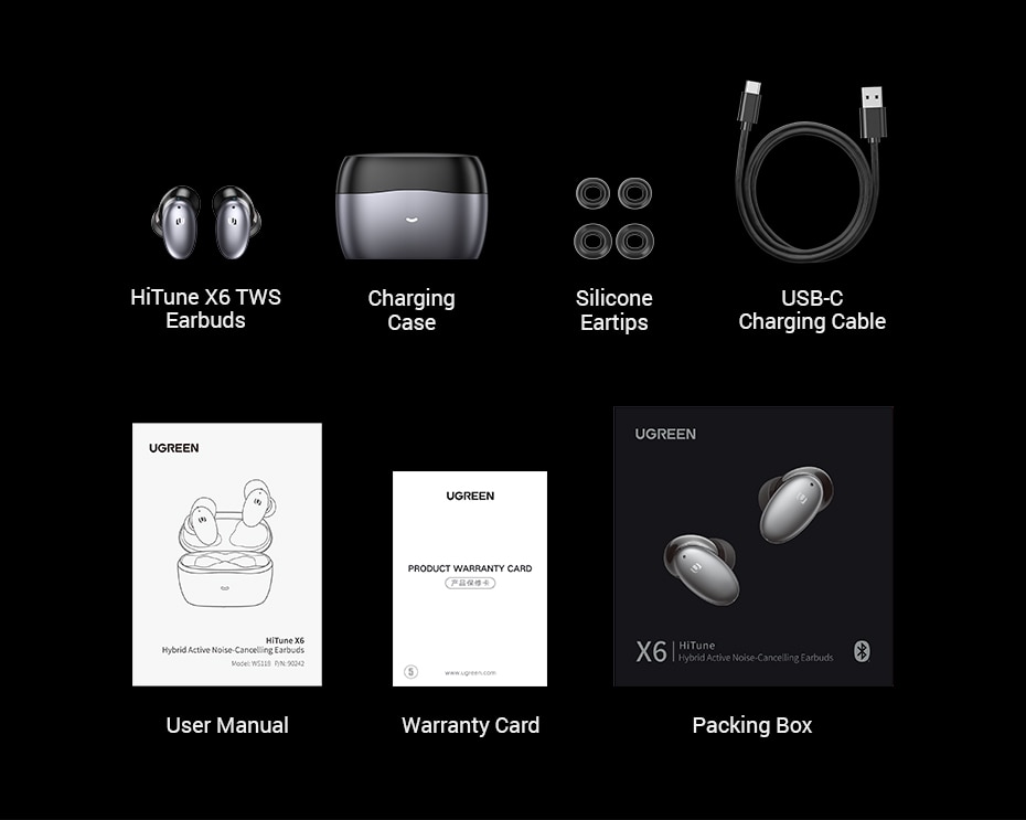 אוזניות In-Ear אלחוטיות UGREEN HiTune X6 דגם