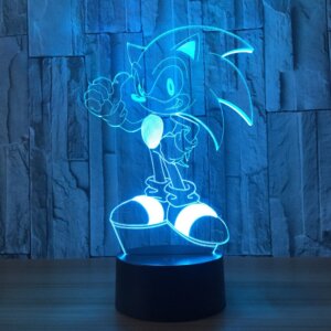 מנורות לד 3D מדהימות של סוניק Sonic + שלט רחוק