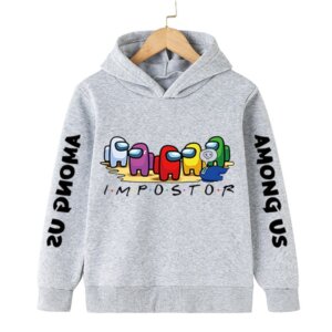 סווטשירט קפוצ’ון עם שלל הדפסים הורסים של אמונג אס Among Us!