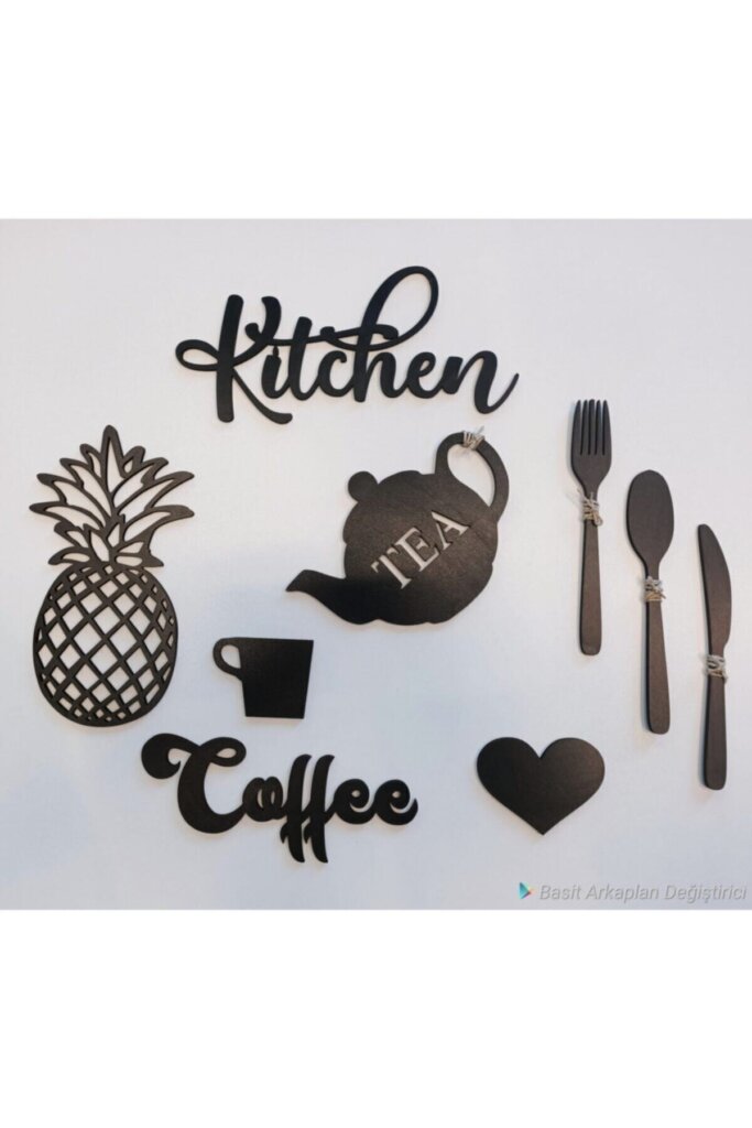 סט תמונות מהמם למטבח עם חיתוך לייזר בעץ