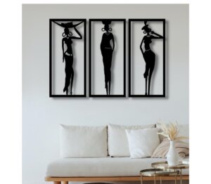 סט 3 תמונות מעצבים בחיתוך לייזר דגם אפריקה