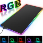 משטח גיימינג לעכבר ומקלדת עם תאורת לד RGB