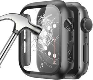 כיסוי + זכוכית מחוסמת לשעון חכם Apple Watch 45mm – מגוון צבעים לבחירה