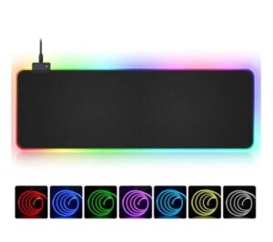 משטח גיימינג לעכבר ומקלדת עם תאורת לד RGB