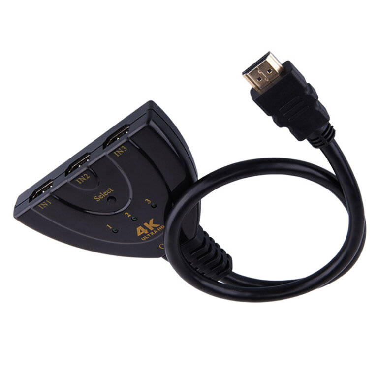 בורר/מפצל HDMI שלוש כניסות באיכות 4K!