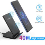 משטח טעינה אלחוטי QI מהיר 40W – עם מעמד מובנה