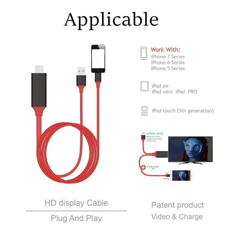 כבל MHL לאייפון IPHONE – חיבור הסמארטפון לטלוויזיה באיכות HDMI