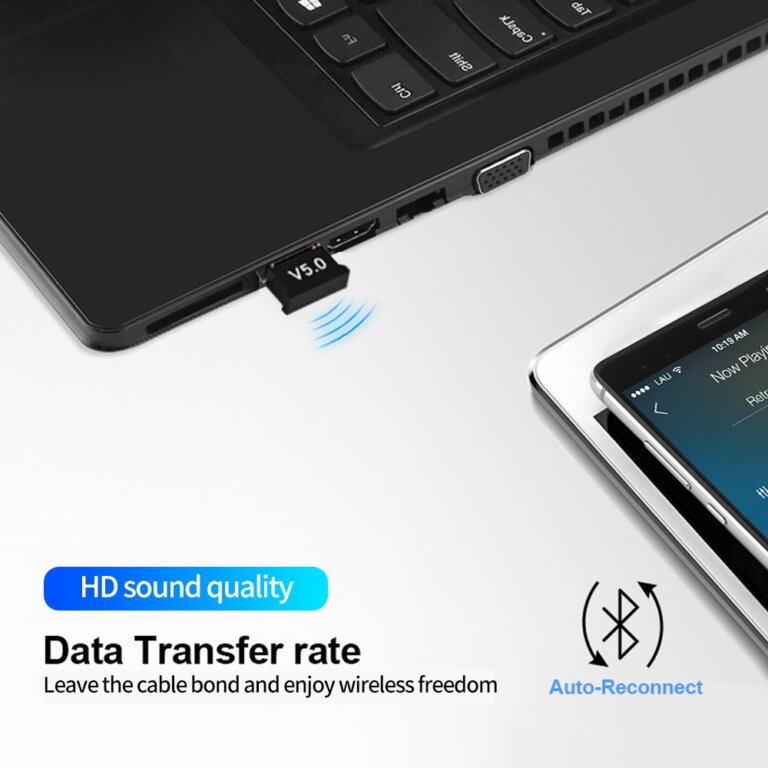 מתאם Bluetooth Dongle 5.0 אלחוטי עם חיבור USB!