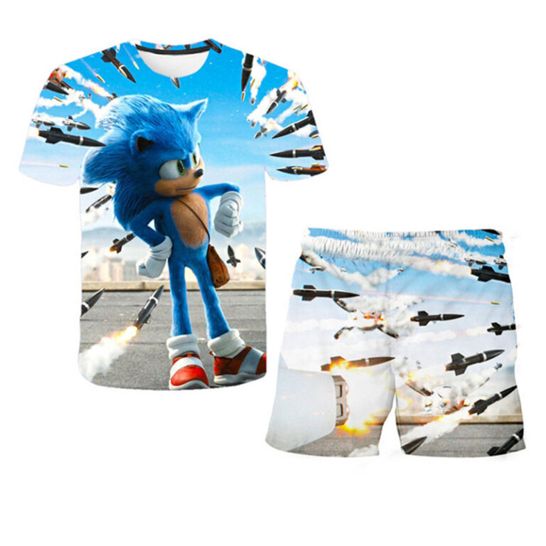 חליפה קצרה עם הדפסים של סוניק 2 Sonic!