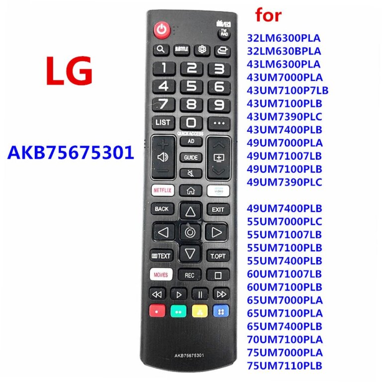 שלט לטלוויזיה LG דגם AKB75675301