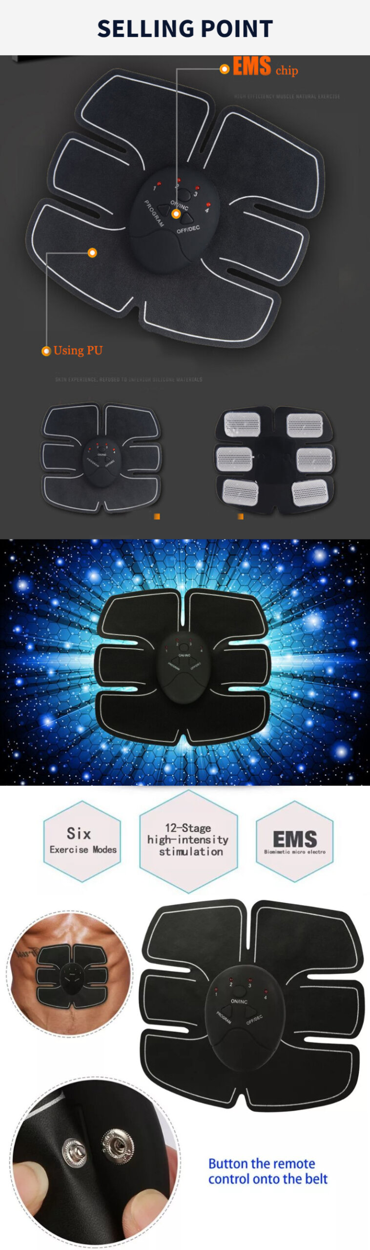 חגורות חיטוב EMS אלקטרוניות לחיטוב ועיצוב השרירים!