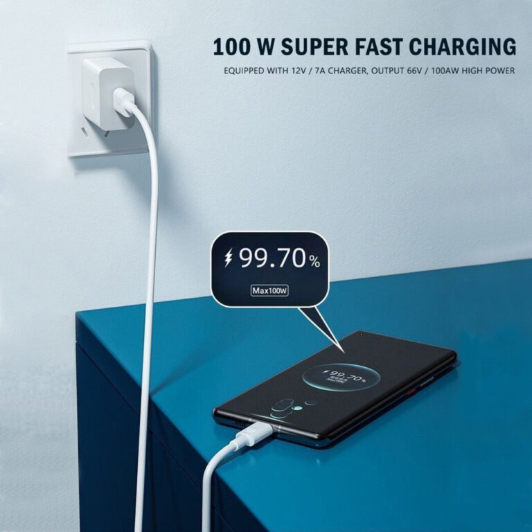 כבל טעינה והעברת נתונים USB-C חזק ועבה – כבל 7A 100W Type-C לטעינה סופר מהירה!