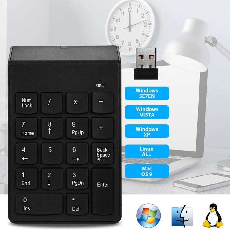 מקלדת מספרים נומרית אלחוטית עם דונגל USB