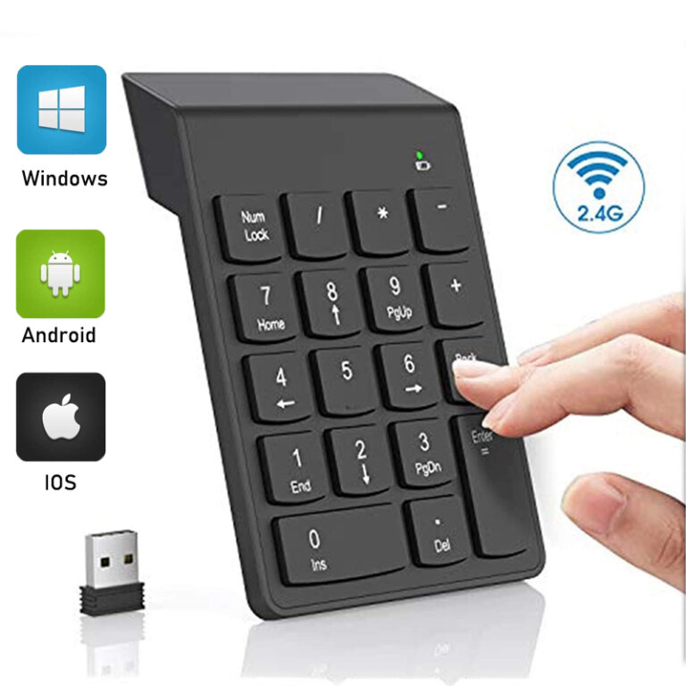 מקלדת מספרים נומרית אלחוטית עם דונגל USB