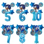 6 יח’ בלוני סוניק הקיפוד ליום הולדת עם מספר!