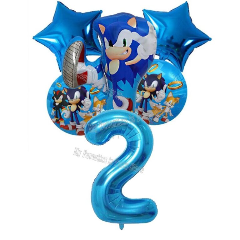 6 יח’ בלוני סוניק הקיפוד ליום הולדת עם מספר!