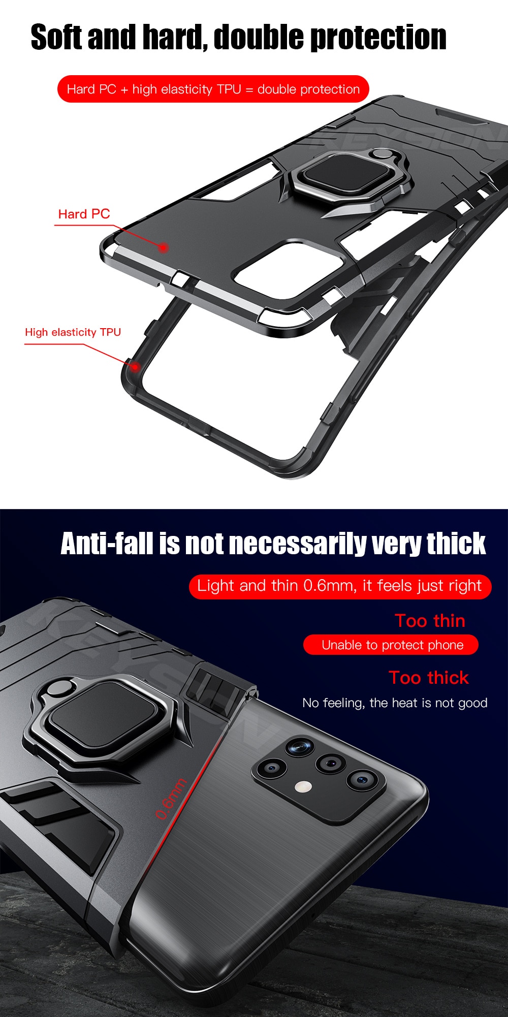 כיסוי שריון איכותי למכשירי סמסונג גלקסי Samsung Galaxy A52 A72 A71 A51 A42 A12 5G A02S A50