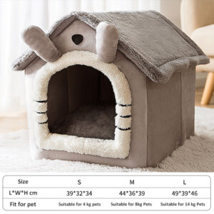 מלונה | בית לכלב ולחתול בעיצוב קטיפתי חמוד
