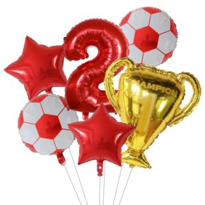 סט 6 בלונים ליום הולדת עם מספר לאוהדי הפועל באר שבע!