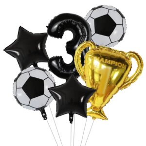 סט 6 בלונים ליום הולדת עם מספר לאוהדי הכדורגל וחובבי הספורט!