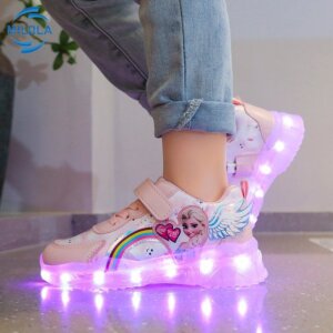 נעלי ספורט זוהרים עם אורות של הנסיכות אנה ואלזה מפרוזן דיסני