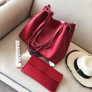 תיק TOTE רך PU + נרתיק תואם ב- 6 צבעים לבחירה!