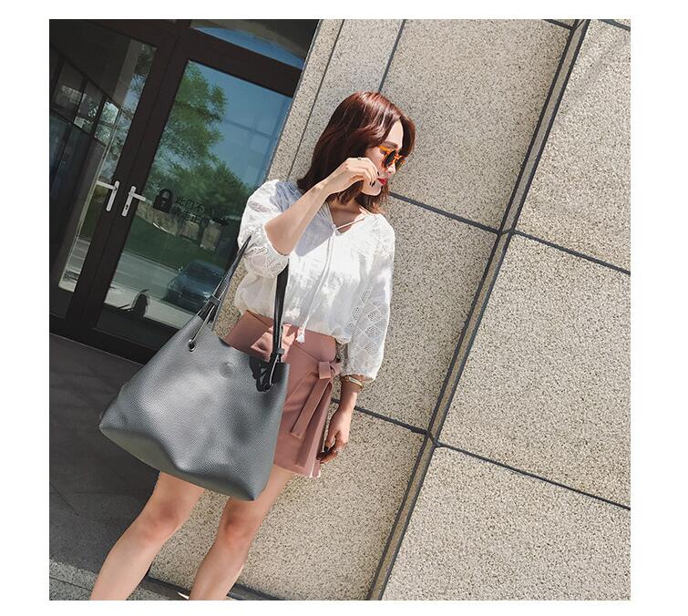 תיק TOTE רך PU + נרתיק תואם ב- 6 צבעים לבחירה!