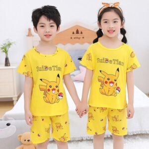 פיג’מות קצרות פוקימון פיקאצ’ו לילדים במגוון דוגמאות לבחירה!