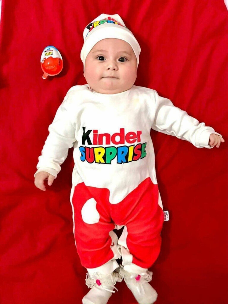 גם לבייביז מגיע! תחפושת מהממת של ביצת הפתעה של קינדר  מידות עד גיל שנה