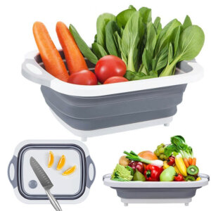 סלסלה לשטיפת ירקות – פירות מתקפלת לקרש חיתוך