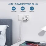 מטען קיר 20W מבית LENCENT עם חיבור לשקע, 2 חיבורי USB וחיבור Type C