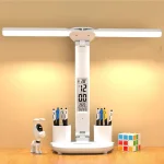 מנורת שולחן מתקפלת נטענת USB בעלת ראש תאורה כפול