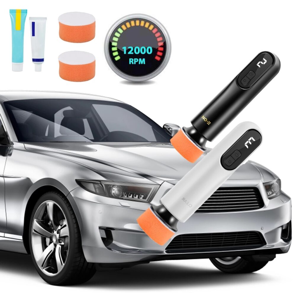 מכשיר מיני פוליש נטען אלחוטי עם תצוגת LED להסרת שריטות מהרכב