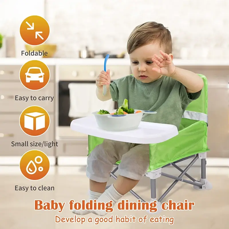 Baby Furniture Supplies Booster Seat Dining Chair Portable Travel Folding Kids With Feeding Chair Outdoor Beach Seat