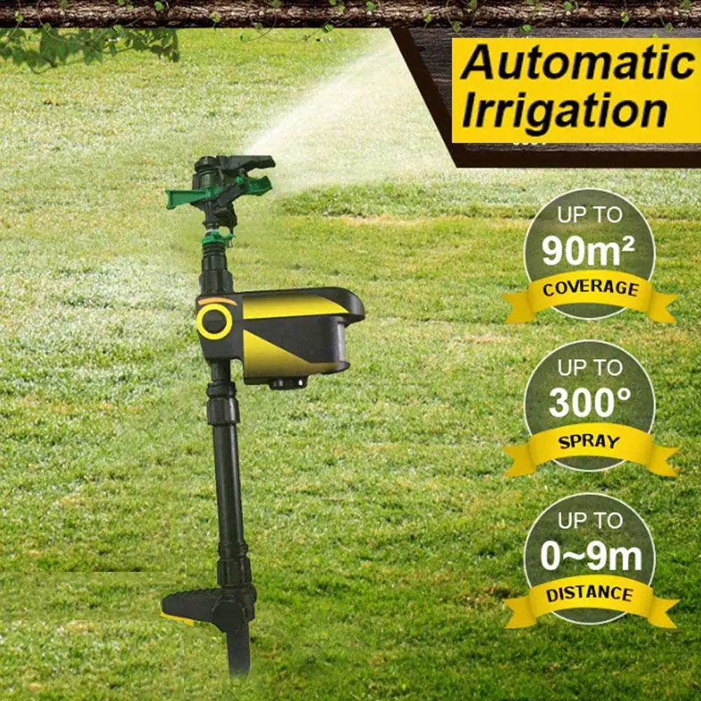 Automatic Rotating Sprinkler Large Area Solar Powered Motion Activated Animal Repeller Sprinkler Garden Animal Deterrent