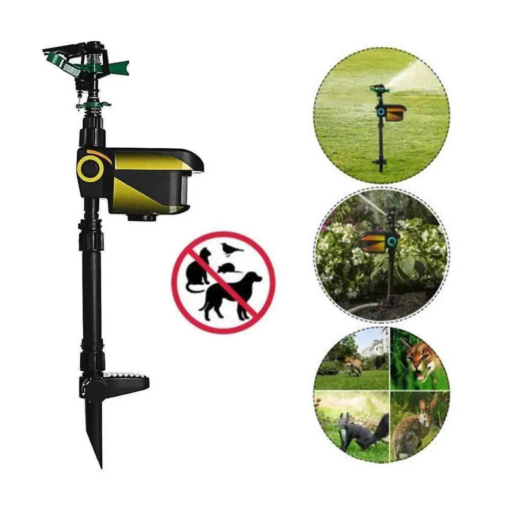 Automatic Rotating Sprinkler Large Area Solar Powered Motion Activated Animal Repeller Sprinkler Garden Animal Deterrent