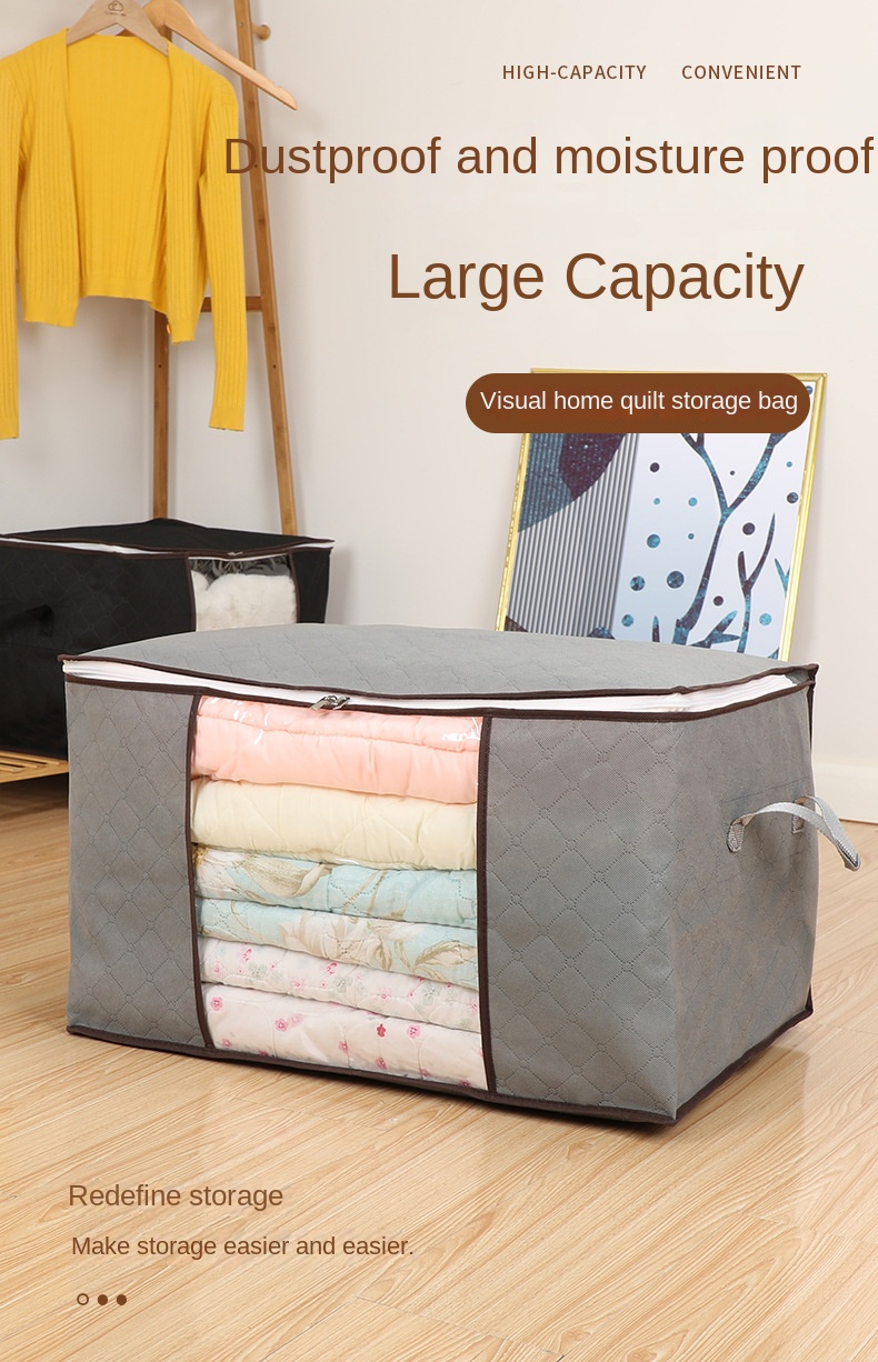 Clothes Storage Bins Foldable Closet Organizer Storage Containers with Durable Handles Thick Fabric for Clothing, Blanket