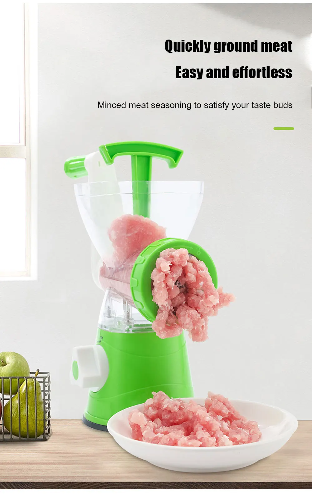 Kitchen Machine Meat Grinder Manual Processors Food Mincer Sausage Maker Stuffer Vegetable Chopper Blender Household Enema Tool