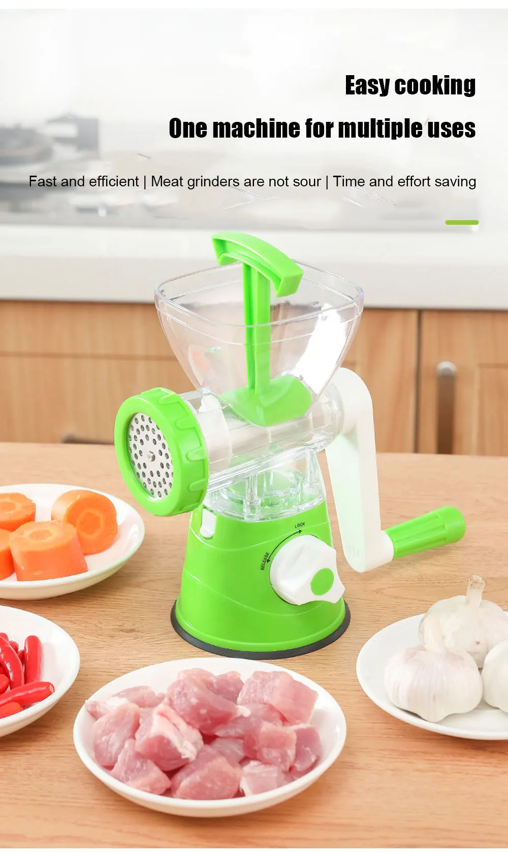 Kitchen Machine Meat Grinder Manual Processors Food Mincer Sausage Maker Stuffer Vegetable Chopper Blender Household Enema Tool